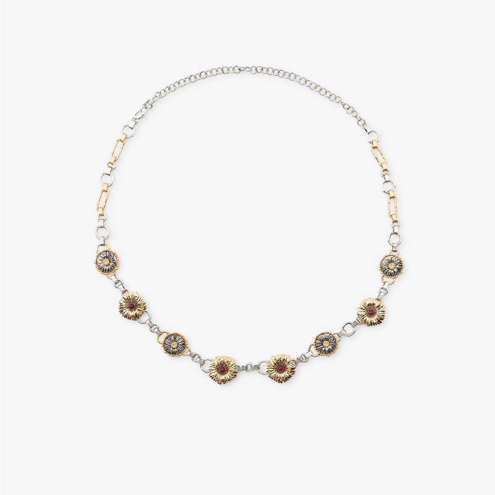 Zara Floral Embellished Belt - Yellow and Silver - Picture 3 of 3
